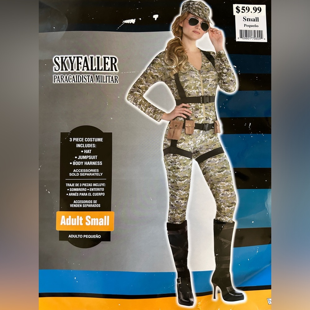 Women’s Skyfaller 3 PC Costume Size S-Includes hat, jumpsuit & Body Harness🎃